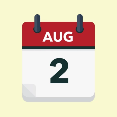 Calendar icon showing 2nd August