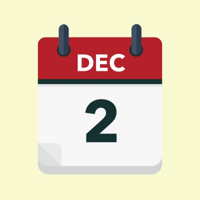 Calendar icon showing 2nd December