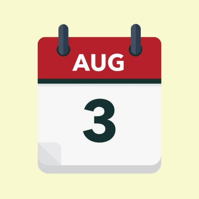 Calendar icon showing 3rd August