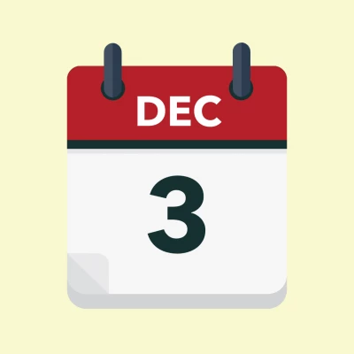Calendar icon showing 3rd December