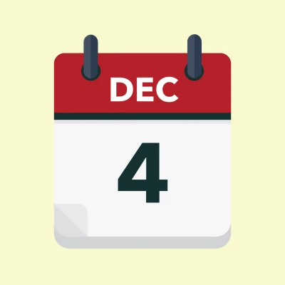 Calendar icon showing 4th December