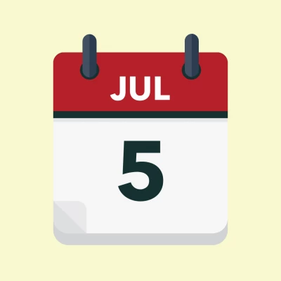 Calendar icon showing 5th July