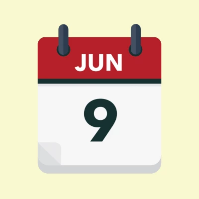 Calendar icon showing 9th June