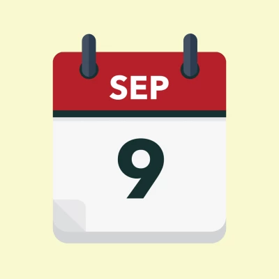 Calendar icon showing 9th September