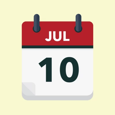 Calendar icon showing 10th July