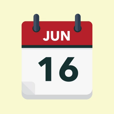 Calendar icon showing 16th June