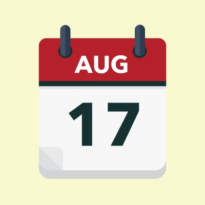 Calendar icon showing 17th August