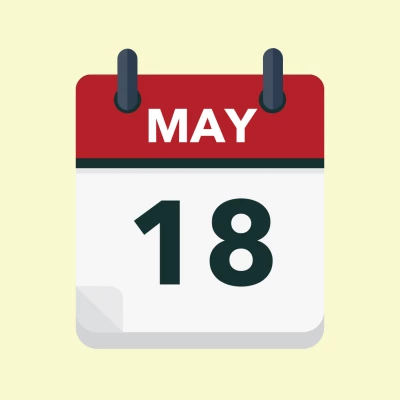 Calendar icon showing 18th May