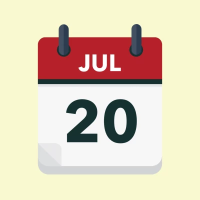Calendar icon showing 20th July