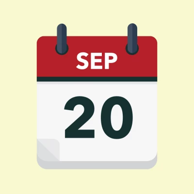 Calendar icon showing 20th September