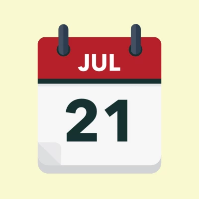 Calendar icon showing 21st July