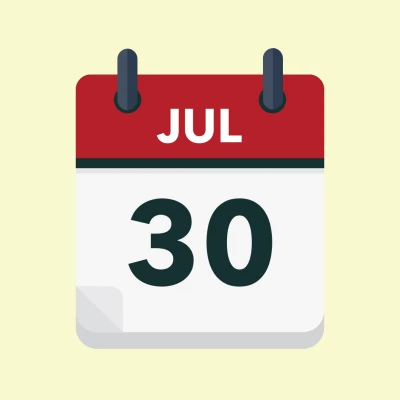 Calendar icon showing 30th July