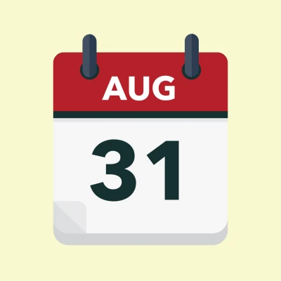 Calendar icon showing 31st August